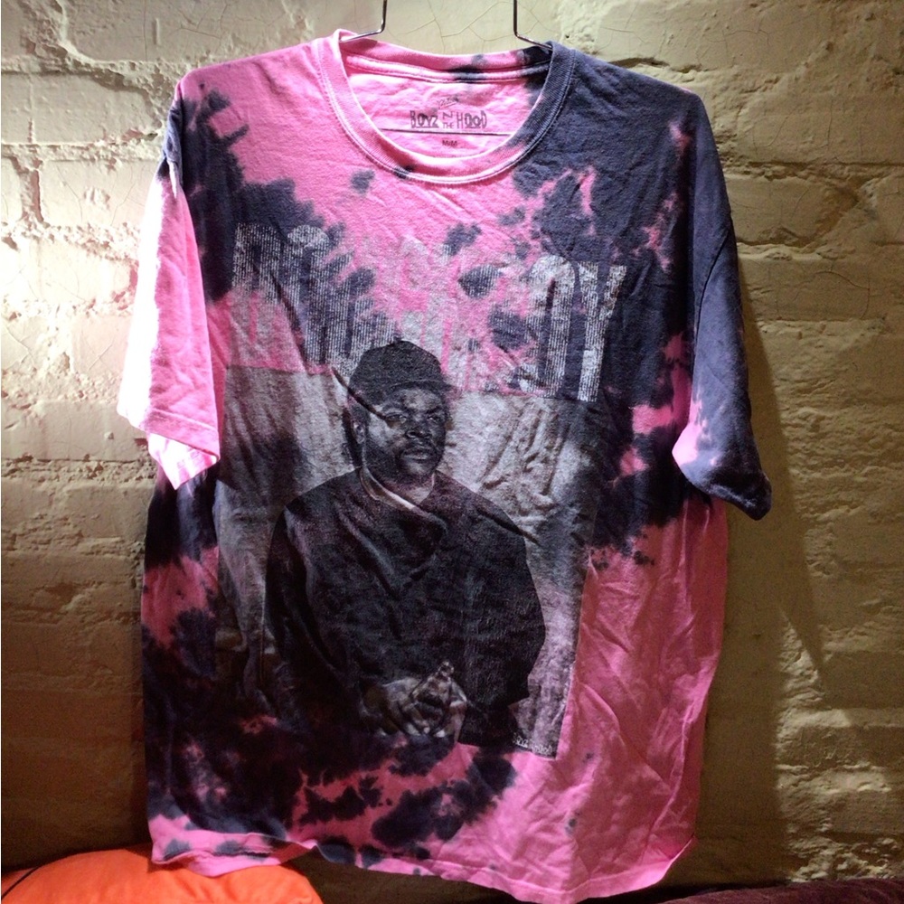 VINTAGE Boyz n the Hood Pink & Black Tie-Dye Graphic T-Shirt